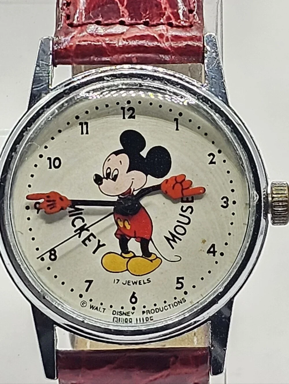Walt Disney Mickey Mouse 17 Jewels Manually Wound Wristwatch Non-working